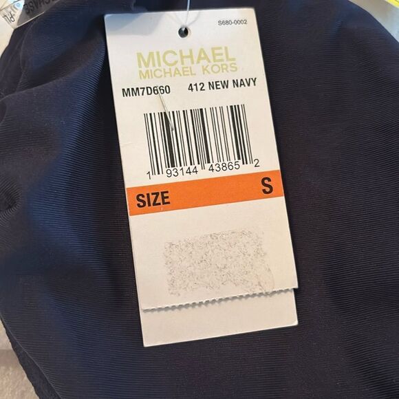 MICHAEL KORS  Women’s Twist Neck Chain Bordered Tankini Top - Picture 3 of 3